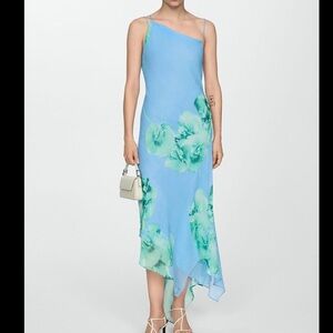 MNG- Philo asymmetric Floral slipdress